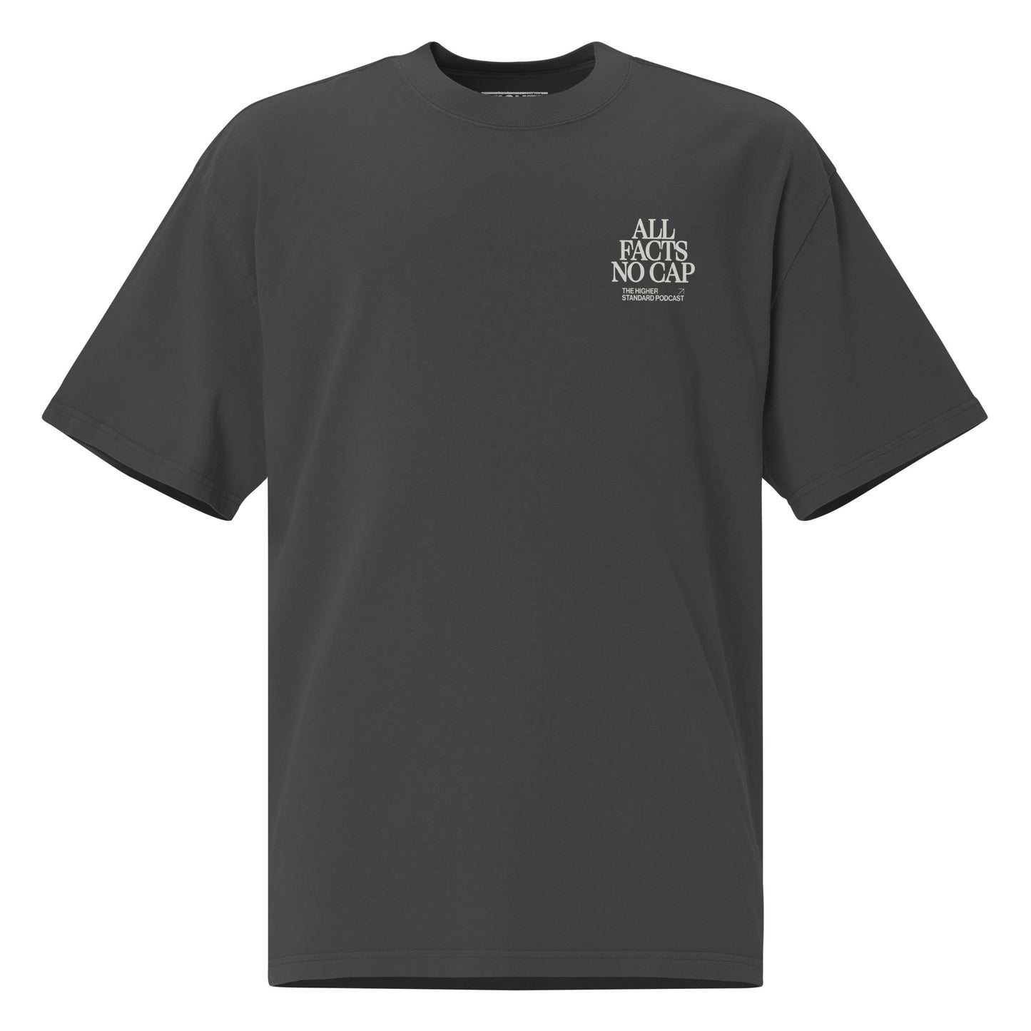 'All Facts No Cap' Oversized Faded T-Shirt