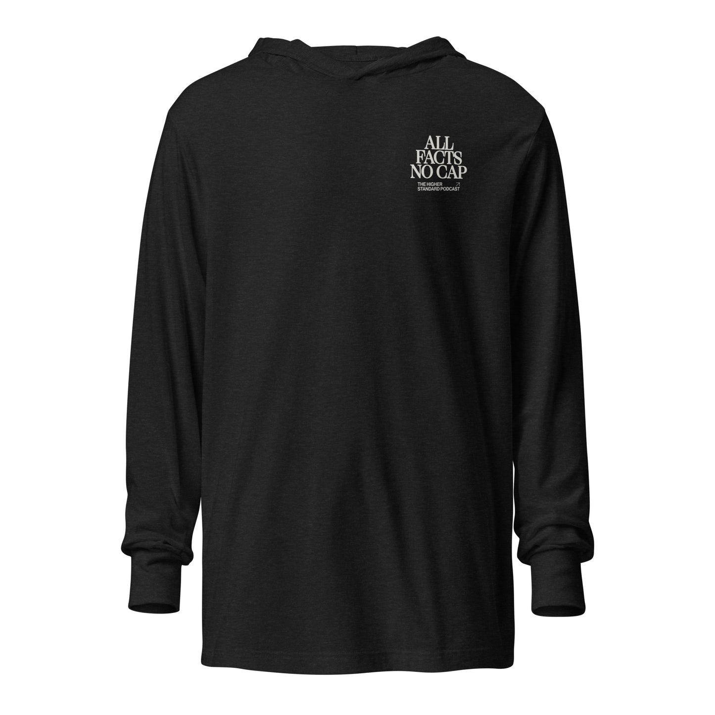 'All Facts No Cap' Hooded Long-Sleeve Tee