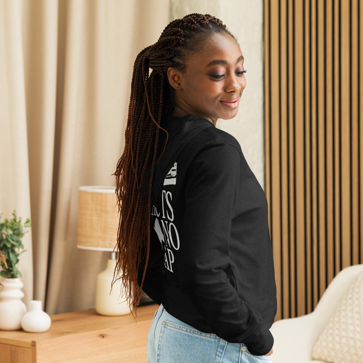 'All Facts No Cap' Hooded Long-Sleeve Tee