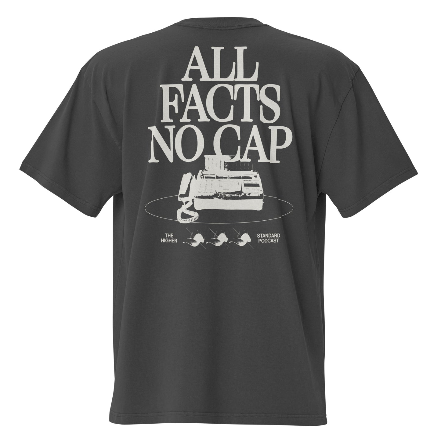 'All Facts No Cap' Oversized Faded T-Shirt