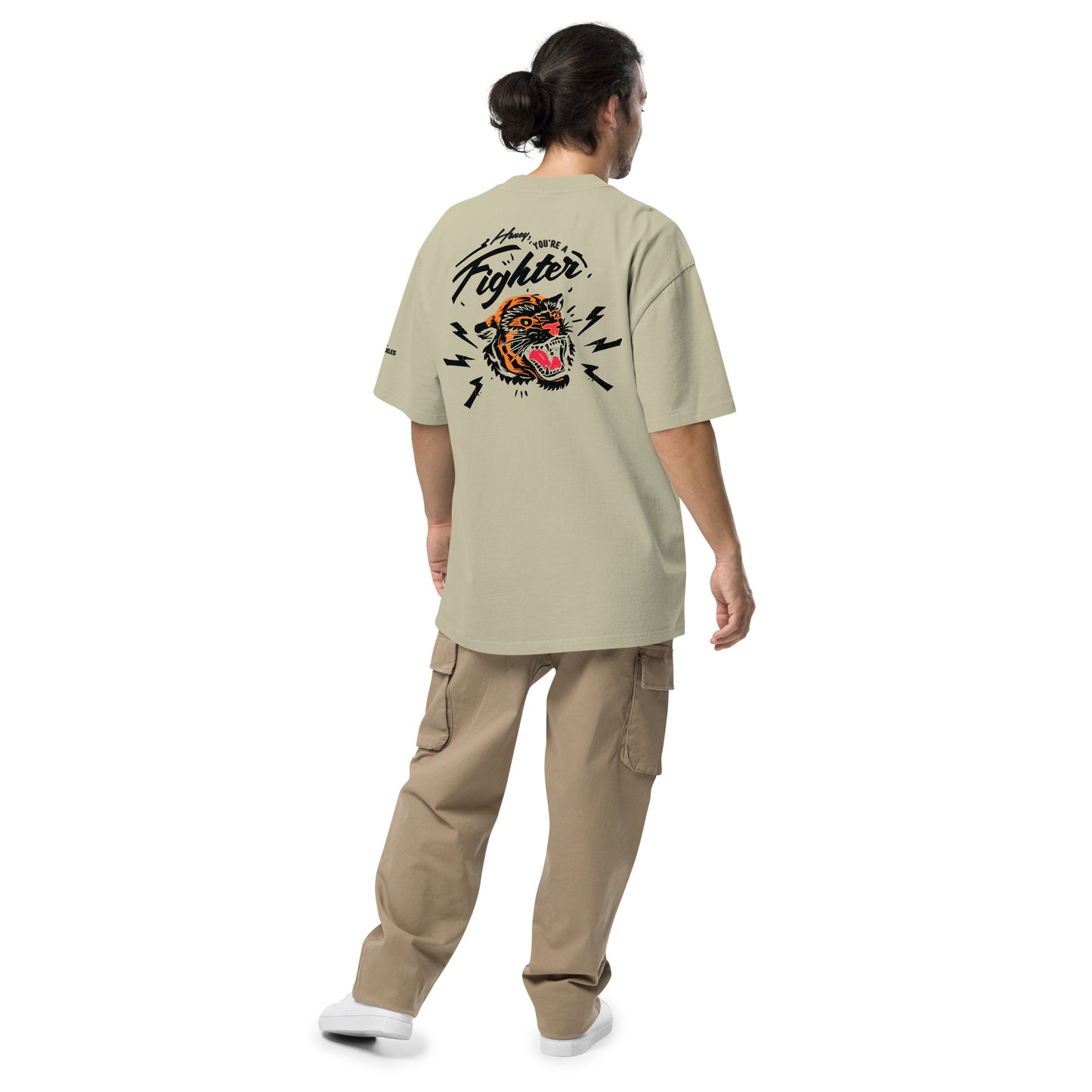 'You're A Fighter' Oversized Faded T-Shirt
